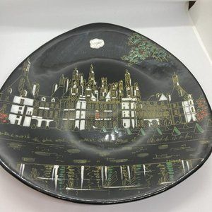 Paul Mignon Longwy France Chateau De Chambord Black Plate HTF Rare
